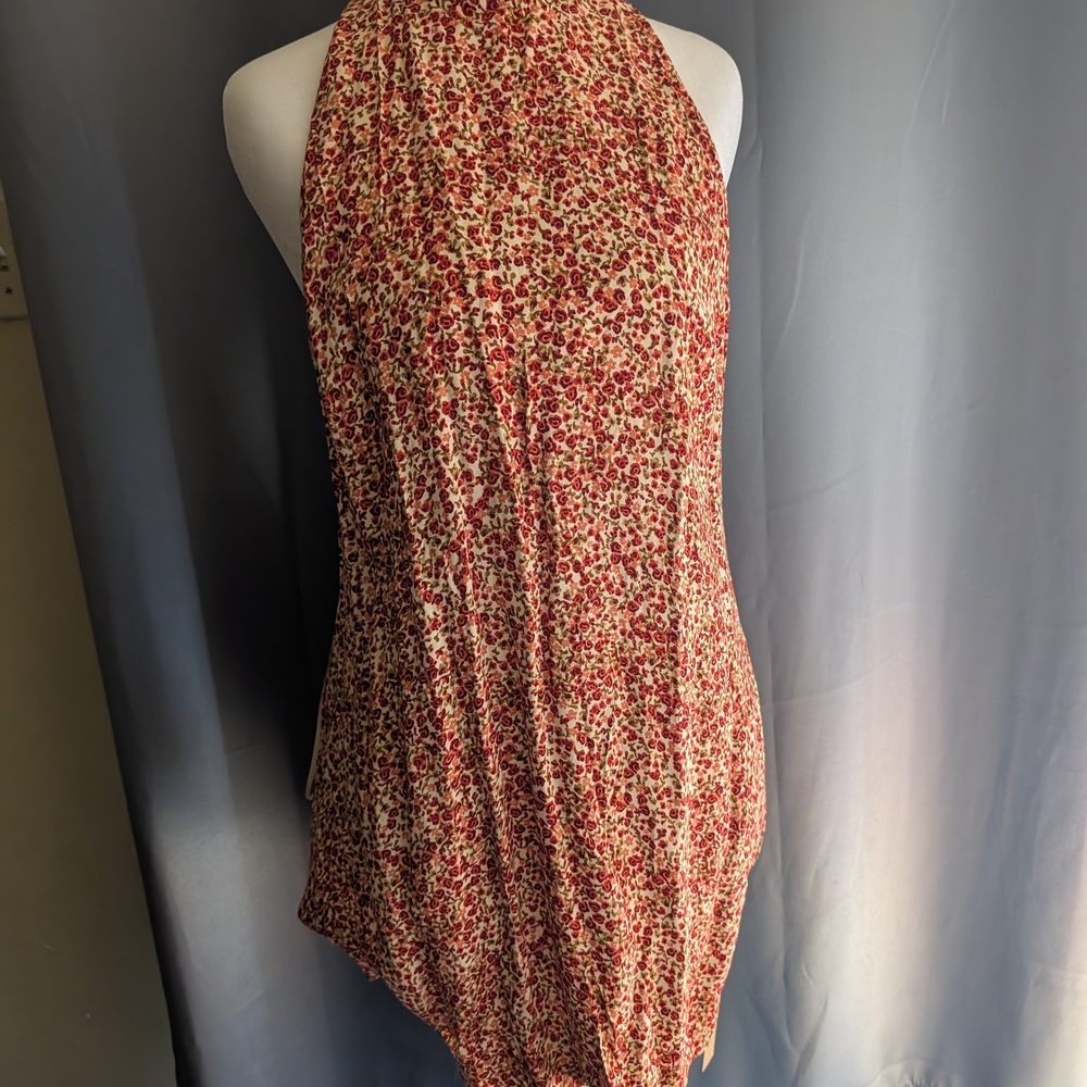 Reformation Red and Cream Backless Dress